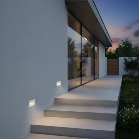 STEPART KLV-101-0082 Χωνευτό Φωτιστικό Σκαλοπατιού / Διαδρόμου LED 3W 375lm 45° AC 220-240V Αδιάβροχο IP65 Θερμό Λευκό 2700K - Lumileds SMD Chip & TÜV SÜD Driver - Λευκό Ματ - Μ10.5 x Π4.5 x Υ6 / Q9.12 x 4.49