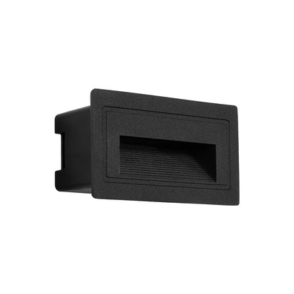 STEPART KLV-101-0080 Χωνευτό Φωτιστικό Σκαλοπατιού / Διαδρόμου LED 3W 375lm 45° AC 220-240V Αδιάβροχο IP65 Θερμό Λευκό 2700K - Lumileds SMD Chip & TÜV SÜD Driver - Μαύρο Ματ - Μ10.5 x Π4.5 x Υ6 / Q9.12 x 4.49