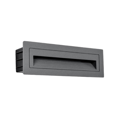 STEPART KLV-101-0087 Χωνευτό Φωτιστικό Σκαλοπατιού / Διαδρόμου LED 6W 750lm 45° AC 220-240V Αδιάβροχο IP65 Θερμό Λευκό 2700K - Lumileds SMD Chip & TÜV SÜD Driver - Γκρι Ανθρακί Ματ - Μ21 x Π5.5 x Υ6.5 / Q20.3 x 5.6