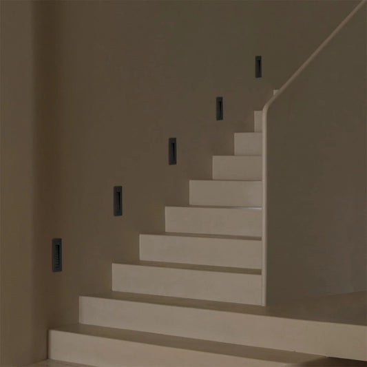 STEPART KLV-101-0092 Χωνευτό Φωτιστικό Σκαλοπατιού / Διαδρόμου LED 7W 735lm 45° AC 220-240V Αδιάβροχο IP65 Θερμό Λευκό 2700K - Lumileds SMD Chip & TÜV SÜD Driver - Μαύρο Ματ - Μ6.5 x Π6.5 x Υ21 / Q5.41 x 18.9