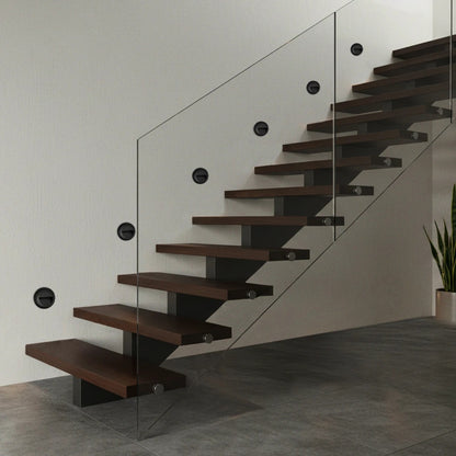 STEPART KLV-101-0074 Χωνευτό Φωτιστικό Σκαλοπατιού / Διαδρόμου LED 3W 375lm 45° AC 220-240V Αδιάβροχο IP65 Θερμό Λευκό 2700K - Lumileds SMD Chip & TÜV SÜD Driver - Μαύρο Ματ - Μ8.3 x Π4.5 x Υ8.3 / Q6.55 x 6.55