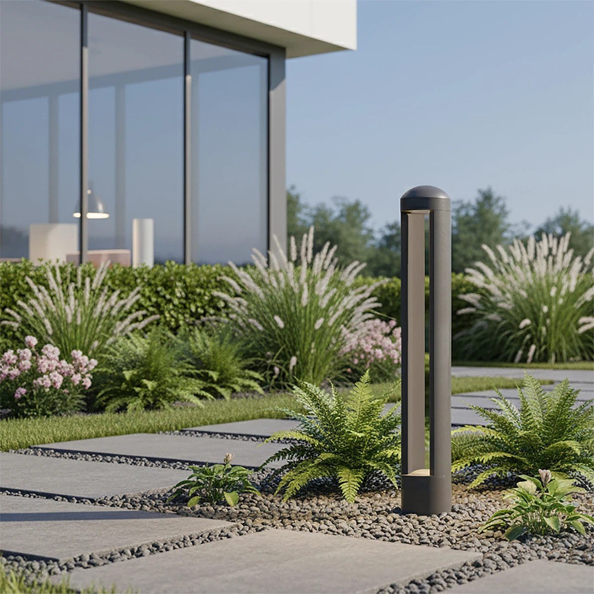 GREMO KLV-101-0122 Φωτιστικό Κολωνάκι Κήπου LED 7W 735lm 45° AC 220-240V Αδιάβροχο IP65 Θερμό Λευκό 2700K - Bridgelux COB Chip & TÜV SÜD Driver - Γκρι Ανθρακί Ματ - Μ10.8 x Π10.8 x Υ50