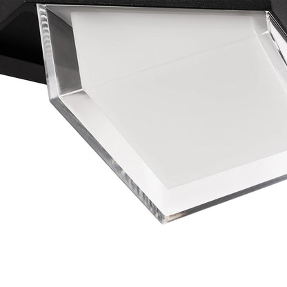 EMPIRE 60780 Μοντέρνο Φωτιστικό Τοίχου - Απλίκα LED 12W 1260lm 120° AC 220-240V Αδιάβροχο IP65 Φυσικό Λευκό 4500K - Bridgelux SMD Chip & TÜV SÜD Driver - Μαύρο Ματ - Μ18.5 x Π10 x Υ17.5