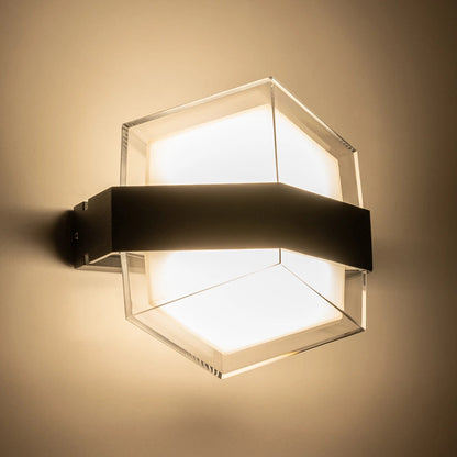 EMPIRE 60780 Μοντέρνο Φωτιστικό Τοίχου - Απλίκα LED 12W 1260lm 120° AC 220-240V Αδιάβροχο IP65 Φυσικό Λευκό 4500K - Bridgelux SMD Chip & TÜV SÜD Driver - Μαύρο Ματ - Μ18.5 x Π10 x Υ17.5