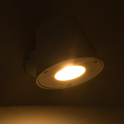 GARDENIA 60793 Φωτιστικό Τοίχου - Απλίκα Αρχιτεκτονικού Φωτισμού Εσωτερικού/Εξωτερικού Χώρου Up or Down Μονόφωτο 1 x GU10 AC220-240V Αδιάβροχο IP65 - Σώμα Αλουμινίου & Tempered Glass - Μ9.5 x Π13 x Υ7.7cm - Λευκό