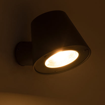 GARDENIA 60798 Φωτιστικό Τοίχου - Απλίκα Αρχιτεκτονικού Φωτισμού Εσωτερικού/Εξωτερικού Χώρου Up or Down LED 7W 700lm 60° AC220-240V Αδιάβροχο IP65 - Σώμα Αλουμινίου & Tempered Glass - Μ9.5 x Π13 x Υ7.7cm - Θερμό Λευκό 2700K - Γκρι Ανθρακί - Bridgelux Chip