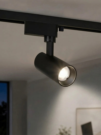 LUGANO 60804 Single-Phase LED Track Spot 10W 1250lm 36° AC 220-240V IP20 Natural White 4500K - Bridgelux COB Chip & TÜV SÜD Driver - Eurotrack 1PH - Matte Black - L8.5 x W5 x H18