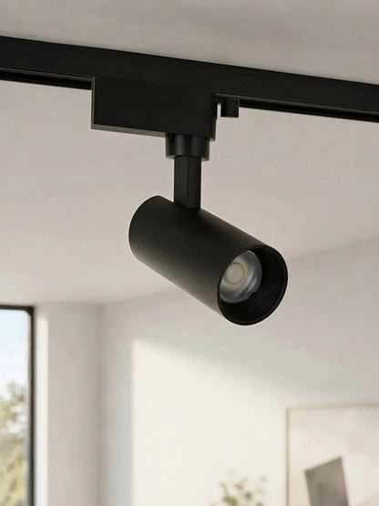 LUGANO 60804 Single-Phase LED Track Spot 10W 1250lm 36° AC 220-240V IP20 Natural White 4500K - Bridgelux COB Chip & TÜV SÜD Driver - Eurotrack 1PH - Matte Black - L8.5 x W5 x H18