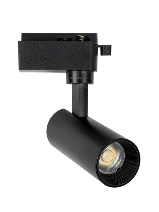 LUGANO 60804 Μονοφασικό Σποτ Ράγας LED 10W 1250lm 36° AC 220-240V IP20 Φυσικό Λευκό 4500K - Bridgelux COB Chip & TÜV SÜD Driver - Eurotrack 1PH - Μαύρο Ματ - Μ8.5 x Π5 x Υ18