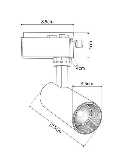 LUGANO 60804 Single-Phase LED Track Spot 10W 1250lm 36° AC 220-240V IP20 Natural White 4500K - Bridgelux COB Chip & TÜV SÜD Driver - Eurotrack 1PH - Matte Black - L8.5 x W5 x H18