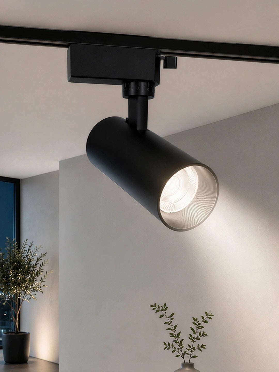 LUGANO 60810 Μονοφασικό Σποτ Ράγας LED 20W 2500lm 36° AC 220-240V IP20 Φυσικό Λευκό 4500K - Bridgelux COB Chip & TÜV SÜD Driver - Eurotrack 1PH - Μαύρο Ματ - Μ8.5 x Π6.5 x Υ20.5