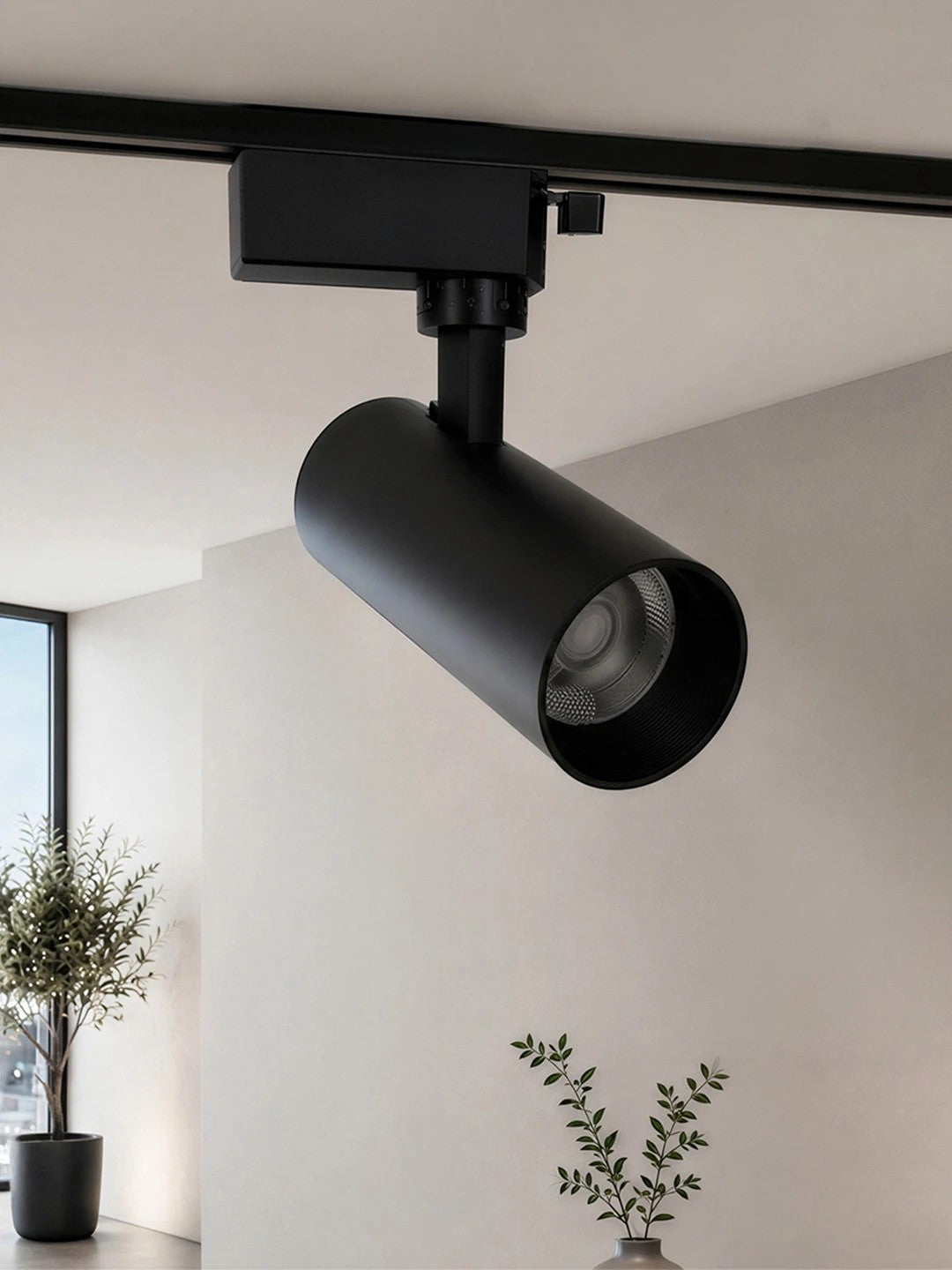 LUGANO 60810 Μονοφασικό Σποτ Ράγας LED 20W 2500lm 36° AC 220-240V IP20 Φυσικό Λευκό 4500K - Bridgelux COB Chip & TÜV SÜD Driver - Eurotrack 1PH - Μαύρο Ματ - Μ8.5 x Π6.5 x Υ20.5