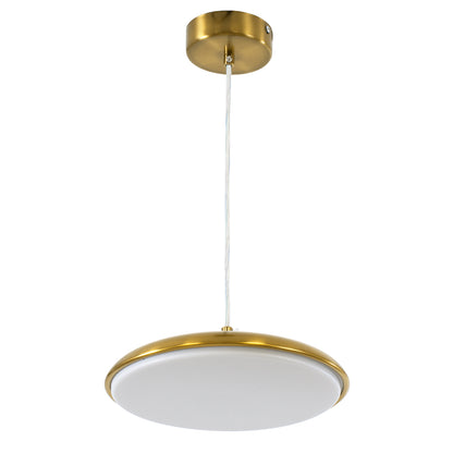 BARON 60886 Κρεμαστή Πλαφονιέρα Οροφής LED CCT 12W 1440lm 120° AC 220-240V - Εναλλαγή Φωτισμού μέσω Διακόπτη On/Off All In One Ψυχρό 6000k+Φυσικό 4500k+Θερμό 2700k Φ25 x Υ8cm - Χρυσό Πλατίνα