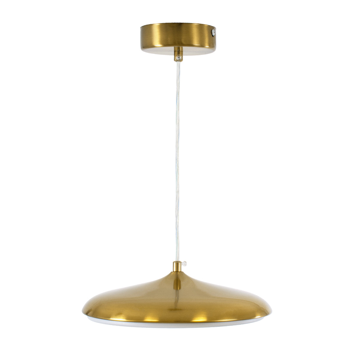 BARON 60886 Κρεμαστή Πλαφονιέρα Οροφής LED CCT 12W 1440lm 120° AC 220-240V - Εναλλαγή Φωτισμού μέσω Διακόπτη On/Off All In One Ψυχρό 6000k+Φυσικό 4500k+Θερμό 2700k Φ25 x Υ8cm - Χρυσό Πλατίνα