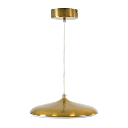 BARON 60886 Κρεμαστή Πλαφονιέρα Οροφής LED CCT 12W 1440lm 120° AC 220-240V - Εναλλαγή Φωτισμού μέσω Διακόπτη On/Off All In One Ψυχρό 6000k+Φυσικό 4500k+Θερμό 2700k Φ25 x Υ8cm - Χρυσό Πλατίνα