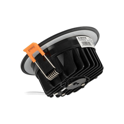 WATERA 60897 Χωνευτό Downlight Σποτ Panel LED 12W 1500lm 120° AC 220-240V Αδιάβροχο IP54 Ρυθμιζόμενο Λευκό CCT με Διακόπτη στο Σώμα 2700K/4500K/6000K Dimmable - Lumileds SMD Chip & TÜV SÜD Driver - Μαύρο Ματ - Μ10.8 x Π10.8 x Υ3.2cm / Q9cm