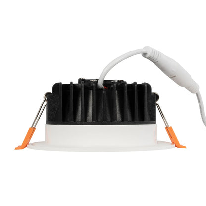 WATERA 60898 Χωνευτό Downlight Σποτ Panel LED 12W 1500lm 120° AC 220-240V Αδιάβροχο IP54 Ρυθμιζόμενο Λευκό CCT με Διακόπτη στο Σώμα 2700K/4500K/6000K Dimmable - Lumileds SMD Chip & TÜV SÜD Driver - Λευκό Ματ - Μ10.8 x Π10.8 x Υ3.2cm / Q9cm