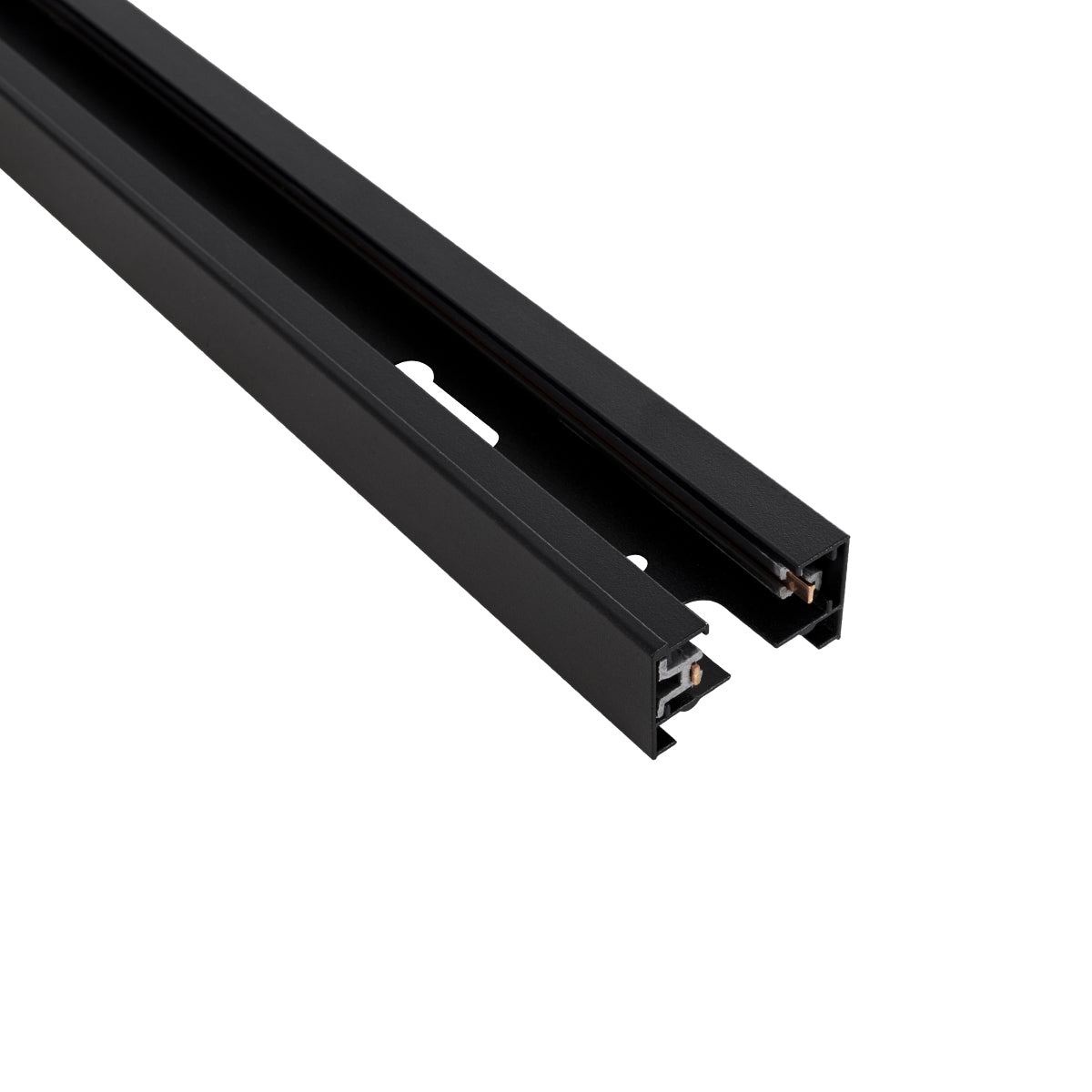 EUROTRACK-1PH 60901 Μονοφασική Ράγα 2 Καλωδίων 1L+1N για Σύστημα Ράγας Eurotrack-1PH AC 220-240V IP20 - Μαύρο Ματ - Μ100 x Π3.6 x Υ2