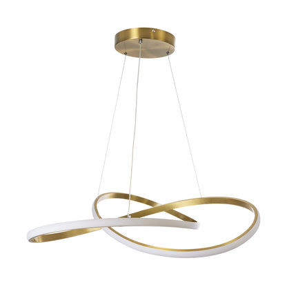 DEXTER 60916 Κρεμαστό Φωτιστικό Οροφής Design LED CCT 90W 10080lm 300° AC 220-240V - Εναλλαγή Φωτισμού μέσω Τηλεχειριστηρίου All In One Ψυχρό 6000k+Φυσικό 4500k+Θερμό 2700k Dimmable Φ73cm - Χρυσό Βούρτσας