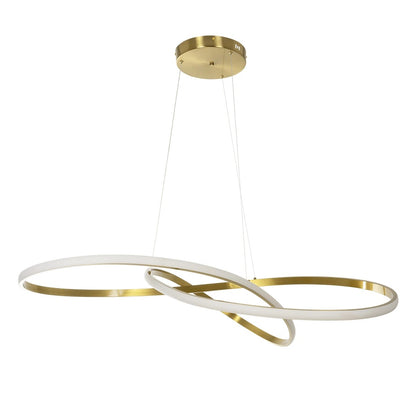 DEXTER 60920 Μοντέρνο Κρεμαστό Φωτιστικό Οροφής LED 120W 13440lm 300° AC 220-240V IP20 Ρυθμιζόμενο Λευκό CCT με Χειριστήριο από 2700K έως 6000K Dimmable - Lumileds SMD Chip - Χρυσό Βούρτσας - Μ103 x Π103 x Υ30