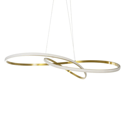 DEXTER 60920 Μοντέρνο Κρεμαστό Φωτιστικό Οροφής LED 120W 13440lm 300° AC 220-240V IP20 Ρυθμιζόμενο Λευκό CCT με Χειριστήριο από 2700K έως 6000K Dimmable - Lumileds SMD Chip - Χρυσό Βούρτσας - Μ103 x Π103 x Υ30