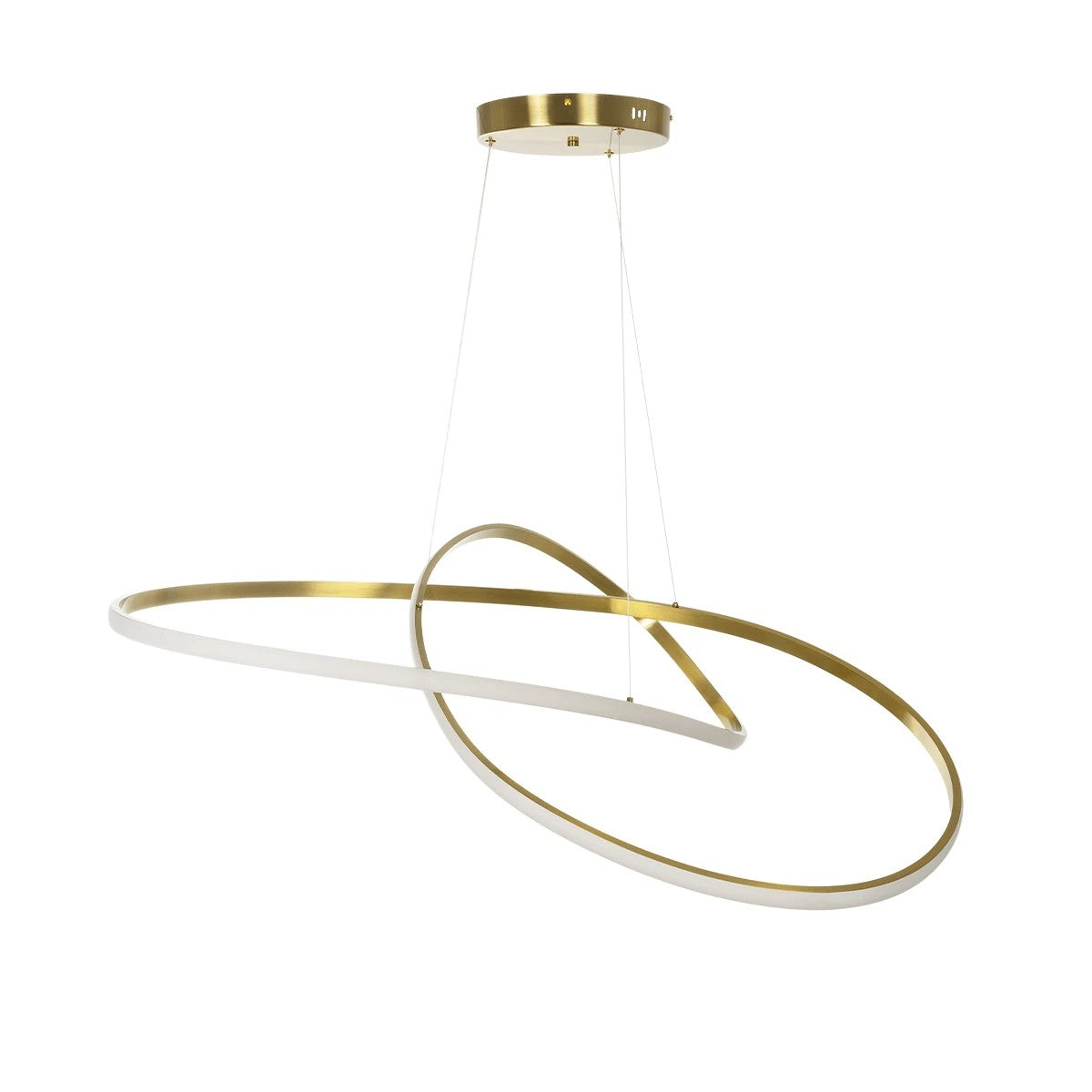 DEXTER 60920 Μοντέρνο Κρεμαστό Φωτιστικό Οροφής LED 120W 13440lm 300° AC 220-240V IP20 Ρυθμιζόμενο Λευκό CCT με Χειριστήριο από 2700K έως 6000K Dimmable - Lumileds SMD Chip - Χρυσό Βούρτσας - Μ103 x Π103 x Υ30