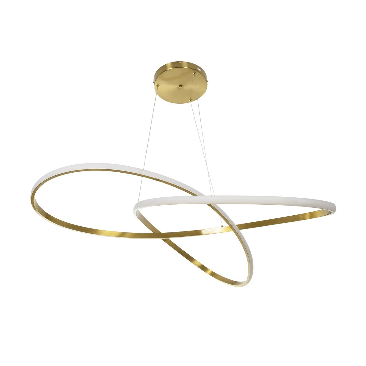 DEXTER 60920 Μοντέρνο Κρεμαστό Φωτιστικό Οροφής LED 120W 13440lm 300° AC 220-240V IP20 Ρυθμιζόμενο Λευκό CCT με Χειριστήριο από 2700K έως 6000K Dimmable - Lumileds SMD Chip - Χρυσό Βούρτσας - Μ103 x Π103 x Υ30