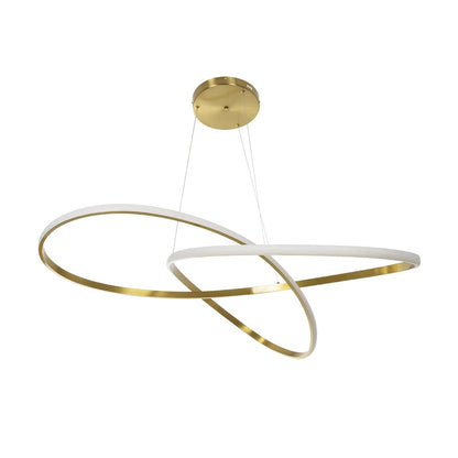 DEXTER 60920 Μοντέρνο Κρεμαστό Φωτιστικό Οροφής LED 120W 13440lm 300° AC 220-240V IP20 Ρυθμιζόμενο Λευκό CCT με Χειριστήριο από 2700K έως 6000K Dimmable - Lumileds SMD Chip - Χρυσό Βούρτσας - Μ103 x Π103 x Υ30