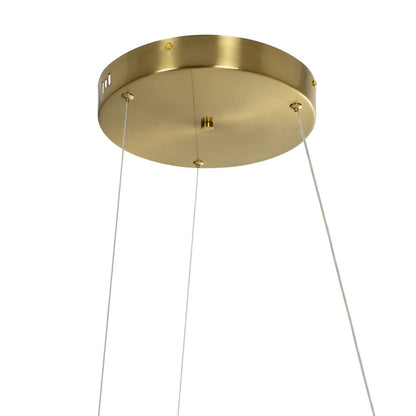 DEXTER 60920 Μοντέρνο Κρεμαστό Φωτιστικό Οροφής LED 120W 13440lm 300° AC 220-240V IP20 Ρυθμιζόμενο Λευκό CCT με Χειριστήριο από 2700K έως 6000K Dimmable - Lumileds SMD Chip - Χρυσό Βούρτσας - Μ103 x Π103 x Υ30