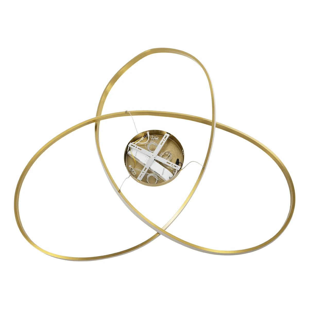 DEXTER 60920 Μοντέρνο Κρεμαστό Φωτιστικό Οροφής LED 120W 13440lm 300° AC 220-240V IP20 Ρυθμιζόμενο Λευκό CCT με Χειριστήριο από 2700K έως 6000K Dimmable - Lumileds SMD Chip - Χρυσό Βούρτσας - Μ103 x Π103 x Υ30