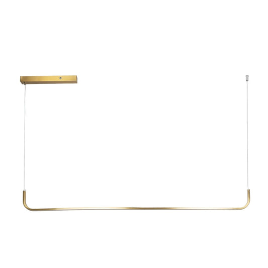 LINARIA 60923 Μοντέρνο Κρεμαστό Φωτιστικό Οροφής LED 36W 4150lm 180° AC 220-240V IP20 Ρυθμιζόμενο Λευκό CCT με Χειριστήριο από 2700K έως 6000K Dimmable - Lumileds SMD Chip - Χρυσό Βούρτσας - Μ120 x Π2 x Υ10cm