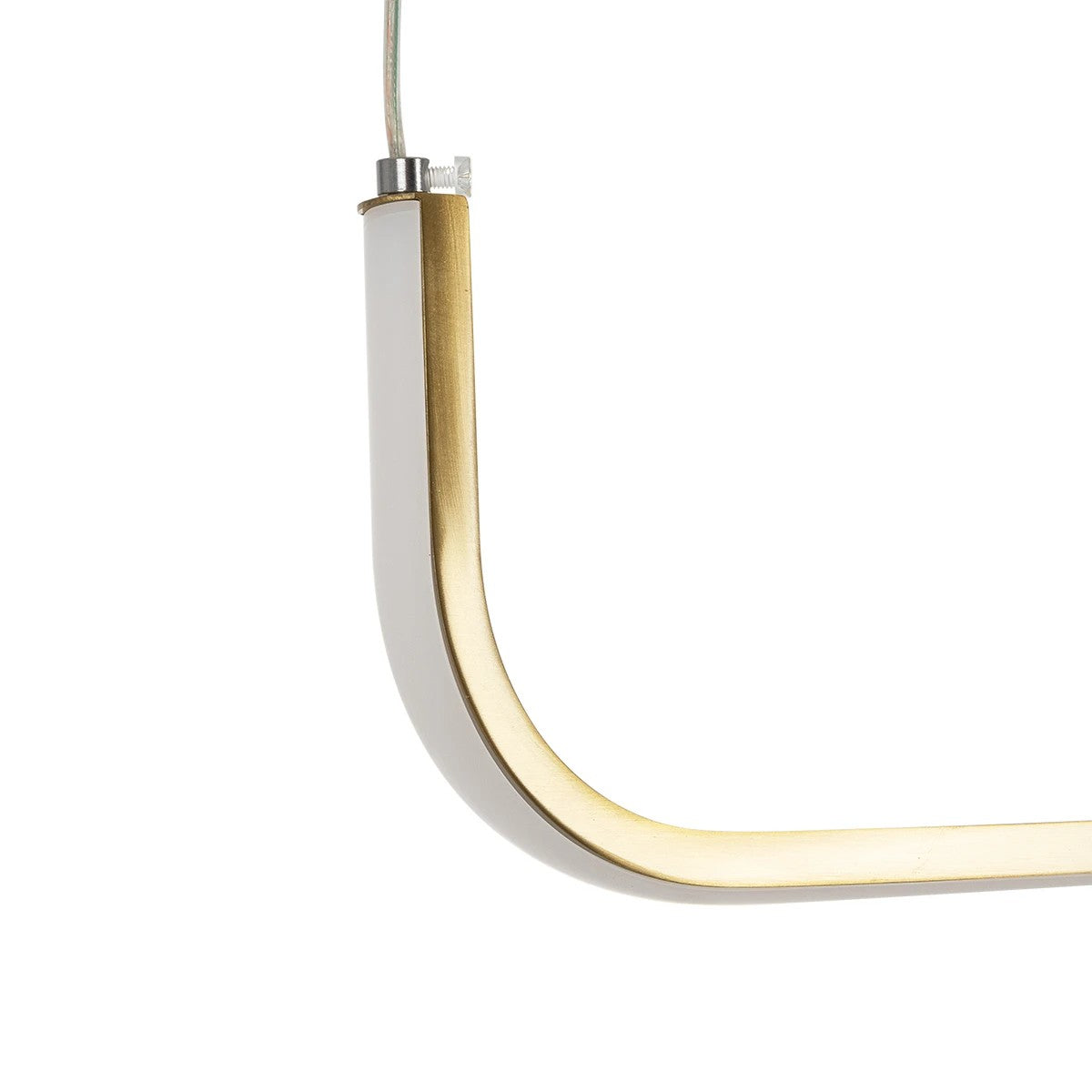 LINARIA 60923 Μοντέρνο Κρεμαστό Φωτιστικό Οροφής LED 36W 4150lm 180° AC 220-240V IP20 Ρυθμιζόμενο Λευκό CCT με Χειριστήριο από 2700K έως 6000K Dimmable - Lumileds SMD Chip - Χρυσό Βούρτσας - Μ120 x Π2 x Υ10cm