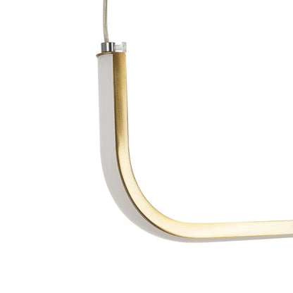 LINARIA 60923 Μοντέρνο Κρεμαστό Φωτιστικό Οροφής LED 36W 4150lm 180° AC 220-240V IP20 Ρυθμιζόμενο Λευκό CCT με Χειριστήριο από 2700K έως 6000K Dimmable - Lumileds SMD Chip - Χρυσό Βούρτσας - Μ120 x Π2 x Υ10cm