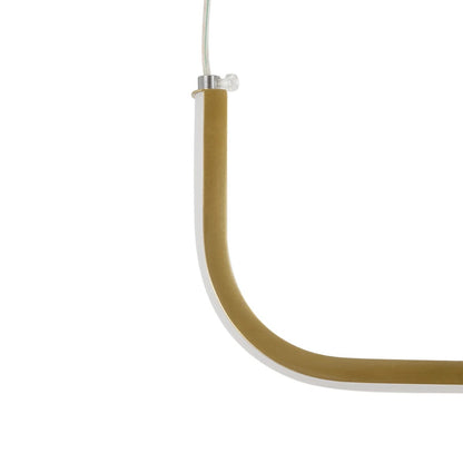 LINARIA 60923 Μοντέρνο Κρεμαστό Φωτιστικό Οροφής LED 36W 4150lm 180° AC 220-240V IP20 Ρυθμιζόμενο Λευκό CCT με Χειριστήριο από 2700K έως 6000K Dimmable - Lumileds SMD Chip - Χρυσό Βούρτσας - Μ120 x Π2 x Υ10cm