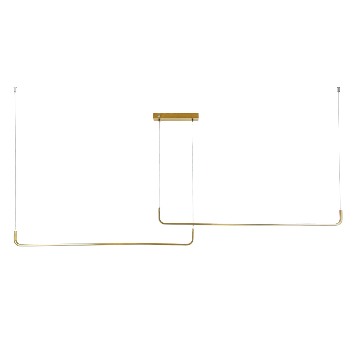 LINARIA DUO 60926 Μοντέρνο Κρεμαστό Φωτιστικό Οροφής LED 72W 8300lm 200° AC 220-240V IP20 Ρυθμιζόμενο Λευκό CCT με Χειριστήριο από 2700K έως 6000K Dimmable - Lumileds SMD Chip - Χρυσό Βούρτσας - Μ220 x Π4 x Υ25