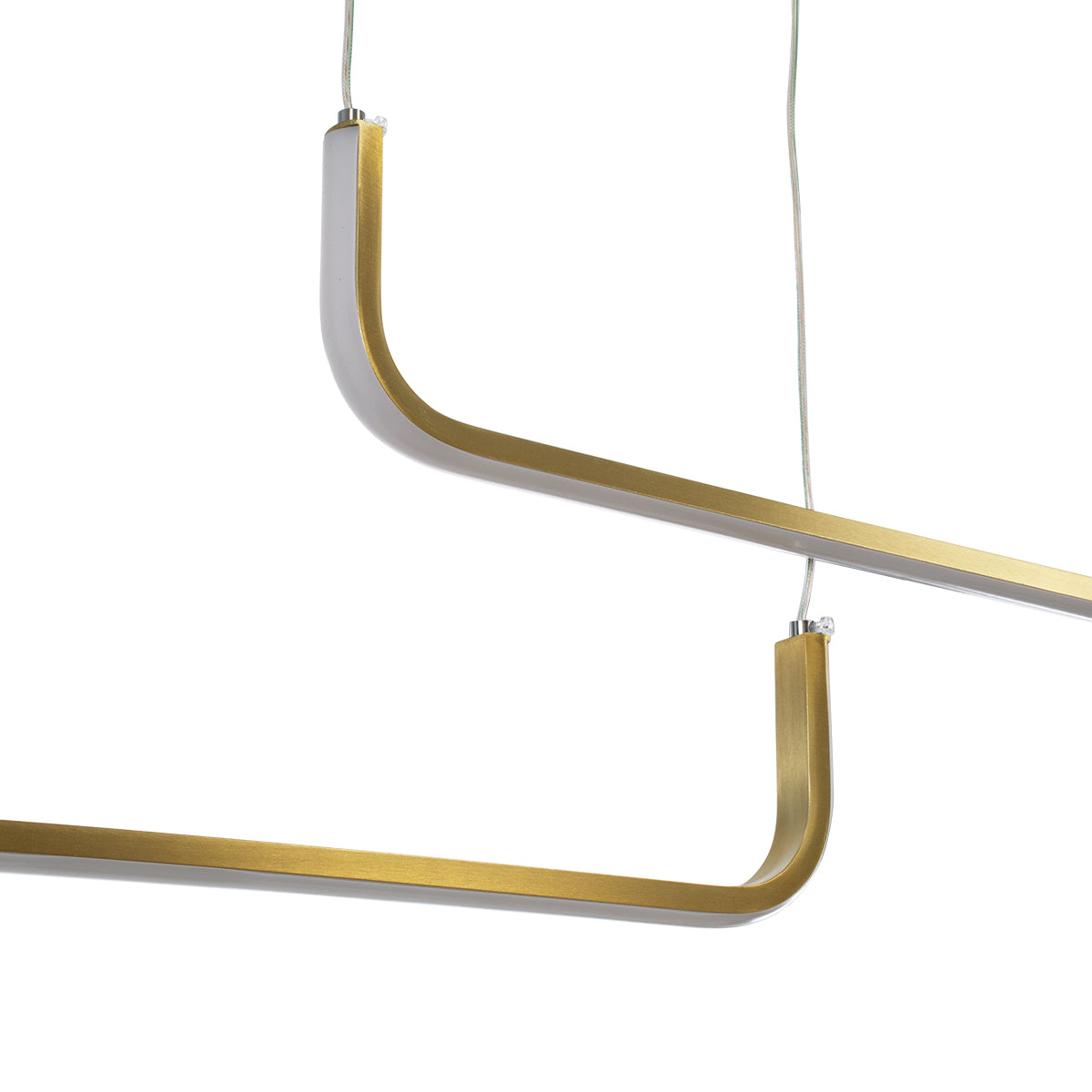 LINARIA DUO 60926 Μοντέρνο Κρεμαστό Φωτιστικό Οροφής LED 72W 8300lm 200° AC 220-240V IP20 Ρυθμιζόμενο Λευκό CCT με Χειριστήριο από 2700K έως 6000K Dimmable - Lumileds SMD Chip - Χρυσό Βούρτσας - Μ220 x Π4 x Υ25