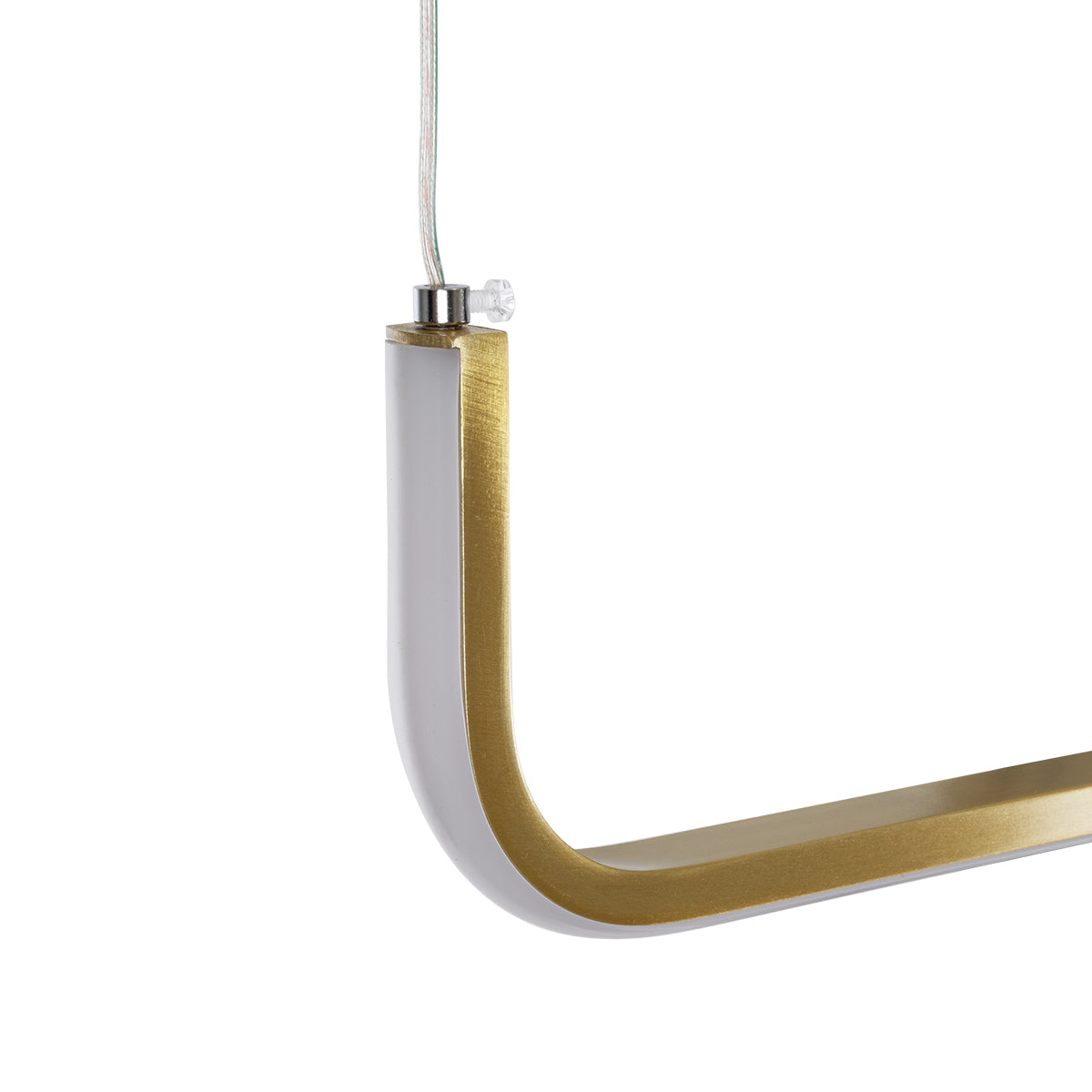 LINARIA DUO 60926 Μοντέρνο Κρεμαστό Φωτιστικό Οροφής LED 72W 8300lm 200° AC 220-240V IP20 Ρυθμιζόμενο Λευκό CCT με Χειριστήριο από 2700K έως 6000K Dimmable - Lumileds SMD Chip - Χρυσό Βούρτσας - Μ220 x Π4 x Υ25