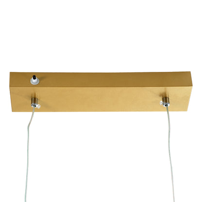 LINARIA DUO 60926 Μοντέρνο Κρεμαστό Φωτιστικό Οροφής LED 72W 8300lm 200° AC 220-240V IP20 Ρυθμιζόμενο Λευκό CCT με Χειριστήριο από 2700K έως 6000K Dimmable - Lumileds SMD Chip - Χρυσό Βούρτσας - Μ220 x Π4 x Υ25