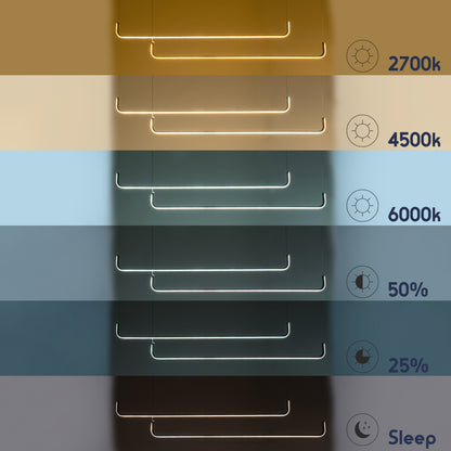 LINARIA DUO 60926 Μοντέρνο Κρεμαστό Φωτιστικό Οροφής LED 72W 8300lm 200° AC 220-240V IP20 Ρυθμιζόμενο Λευκό CCT με Χειριστήριο από 2700K έως 6000K Dimmable - Lumileds SMD Chip - Χρυσό Βούρτσας - Μ220 x Π4 x Υ25