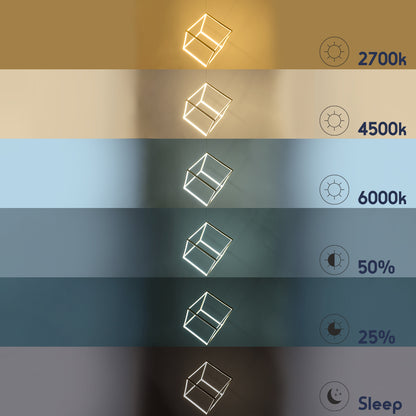 KIBOO 60930 Μοντέρνο Κρεμαστό Φωτιστικό Οροφής LED 36W 4150lm 360° AC 220-240V IP20 Ρυθμιζόμενο Λευκό CCT με Χειριστήριο από 2700K έως 6000K Dimmable - Lumileds SMD Chip - Χρυσό Βούρτσας - Μ40 x Π40 x Υ40