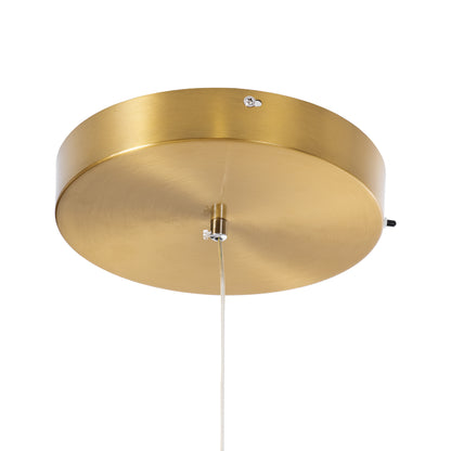 KIBOO 60930 Μοντέρνο Κρεμαστό Φωτιστικό Οροφής LED 36W 4150lm 360° AC 220-240V IP20 Ρυθμιζόμενο Λευκό CCT με Χειριστήριο από 2700K έως 6000K Dimmable - Lumileds SMD Chip - Χρυσό Βούρτσας - Μ40 x Π40 x Υ40