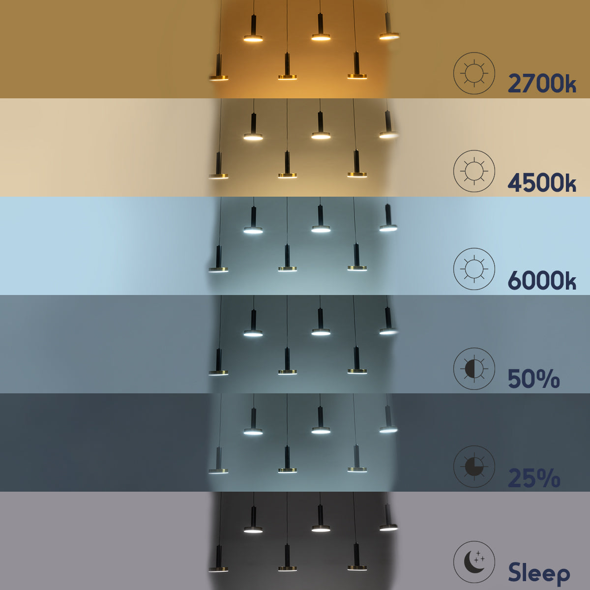 ZANE 60937 Κρεμαστό Φωτιστικό Design LED CCT 100W 11200lm 120° AC 220-240V IP20 - Εναλλαγή Φωτισμού μέσω Τηλεχειριστηρίου All In One Ψυχρό 6000k+Φυσικό 4500k+Θερμό 2700k Dimmable - Μ160 x Π15 x Υ20cm - Μαύρο & Χρυσό - 3 Χρόνια Εγγύηση