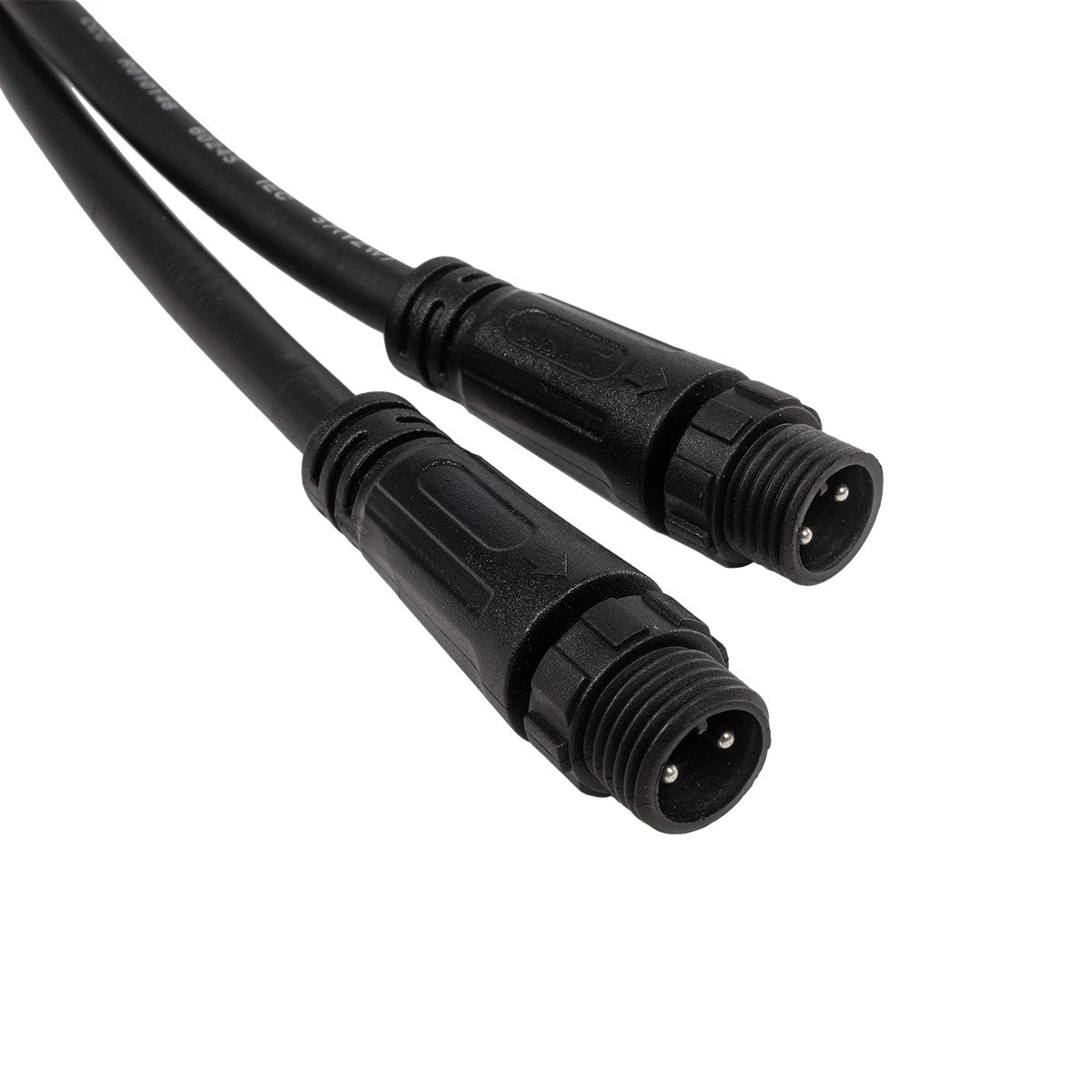 CONNECTOR 60954 2 Pin Καλώδιο/Επέκταση Τ 1 Μέτρου με Είσοδο 1 x Αρσενικό Βύσμα & Έξοδο 2 x Θηλυκά Βύσματα Αδιάβροχο IP68 - Μαύρο - Μ100 x Π3.7 x Υ1.4