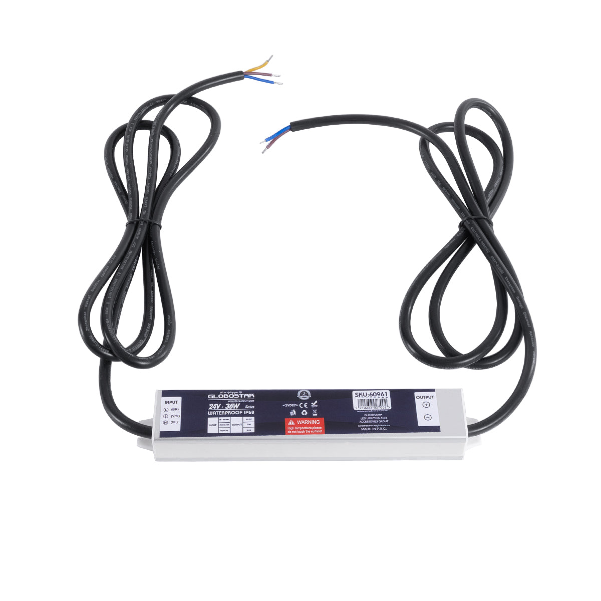 LUMISPLASH 60961 Τροφοδοτικό/Μετασχηματιστής Class II SELV 36W 1.5A DC 24V Αδιάβροχο IP68 - AC 220-240V σε DC 24V - Μ17 x Π3 x Υ2