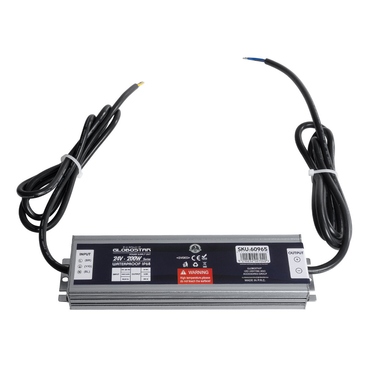 LUMISPLASH 60965 Τροφοδοτικό/Μετασχηματιστής Class II SELV 200W 8.33A DC 24V Αδιάβροχο IP68 - AC 220-240V σε DC 24V - Μ21.5 x Π5.5 x Υ2.5