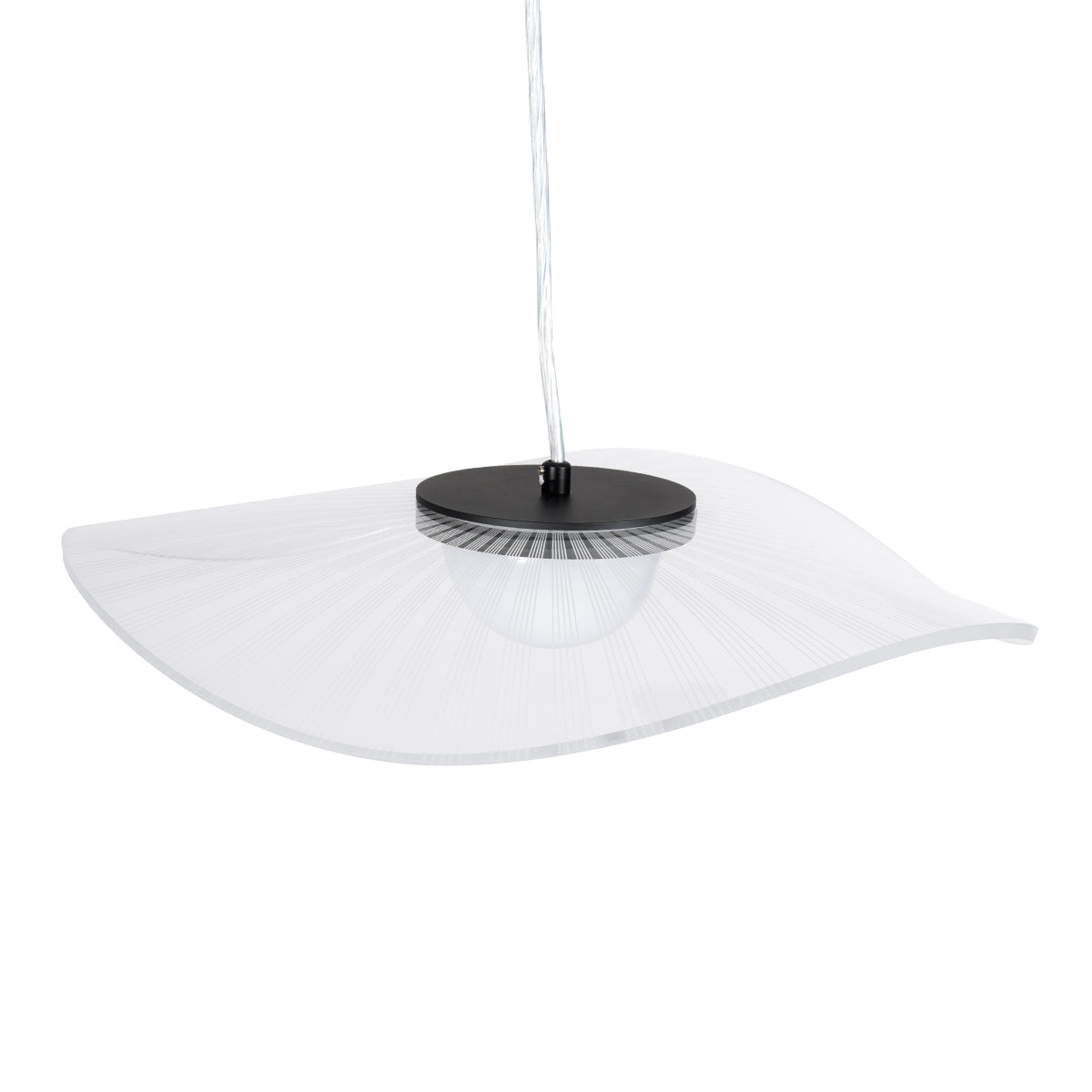 ACRYLICA 60974 Κρεμαστό Φωτιστικό Οροφής Design LED CCT 20W 2240lm 360° AC 220-240V - Εναλλαγή Φωτισμού μέσω Διακόπτη On/Off All In One Ψυχρό 6000k+Φυσικό 4500k+Θερμό 2700k Φ40cm - Μαύρο με Διάφανο Laser Designed Plexiglass