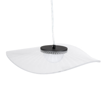 ACRYLICA 60974 Κρεμαστό Φωτιστικό Οροφής Design LED CCT 20W 2240lm 360° AC 220-240V - Εναλλαγή Φωτισμού μέσω Διακόπτη On/Off All In One Ψυχρό 6000k+Φυσικό 4500k+Θερμό 2700k Φ40cm - Μαύρο με Διάφανο Laser Designed Plexiglass