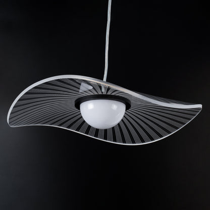 ACRYLICA 60974 Κρεμαστό Φωτιστικό Οροφής Design LED CCT 20W 2240lm 360° AC 220-240V - Εναλλαγή Φωτισμού μέσω Διακόπτη On/Off All In One Ψυχρό 6000k+Φυσικό 4500k+Θερμό 2700k Φ40cm - Μαύρο με Διάφανο Laser Designed Plexiglass