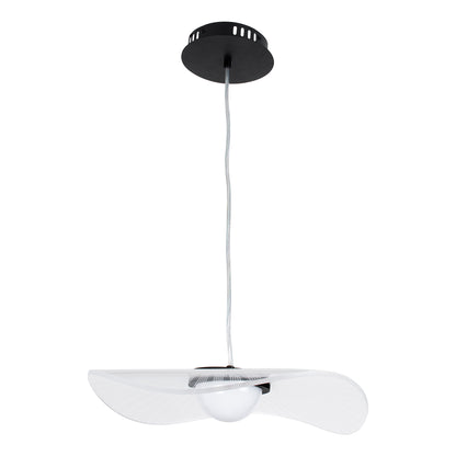 ACRYLICA 60974 Κρεμαστό Φωτιστικό Οροφής Design LED CCT 20W 2240lm 360° AC 220-240V - Εναλλαγή Φωτισμού μέσω Διακόπτη On/Off All In One Ψυχρό 6000k+Φυσικό 4500k+Θερμό 2700k Φ40cm - Μαύρο με Διάφανο Laser Designed Plexiglass