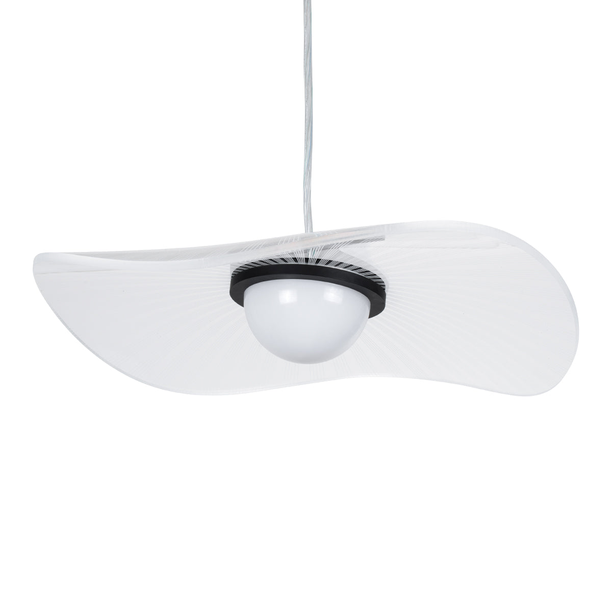 ACRYLICA 60974 Κρεμαστό Φωτιστικό Οροφής Design LED CCT 20W 2240lm 360° AC 220-240V - Εναλλαγή Φωτισμού μέσω Διακόπτη On/Off All In One Ψυχρό 6000k+Φυσικό 4500k+Θερμό 2700k Φ40cm - Μαύρο με Διάφανο Laser Designed Plexiglass